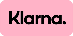 Ein pinkes Quadrat, auf dem das Wort "Klarna." in Schwarz steht, symbolisiert das Logo des Zahlungsanbieters Klarna.